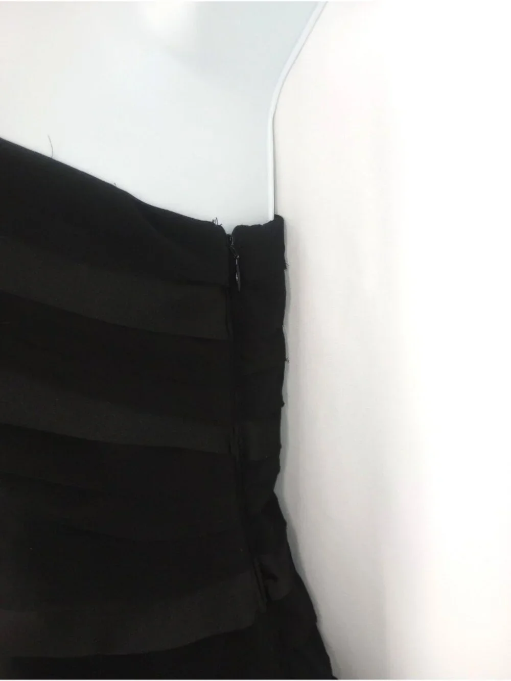 White House Black Market Black One Shoulder Top 6 S Silky Chiffon Layered Dressy